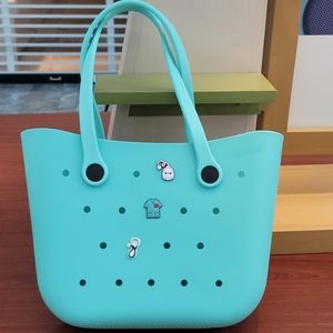 Rubber Tote Charm Bag